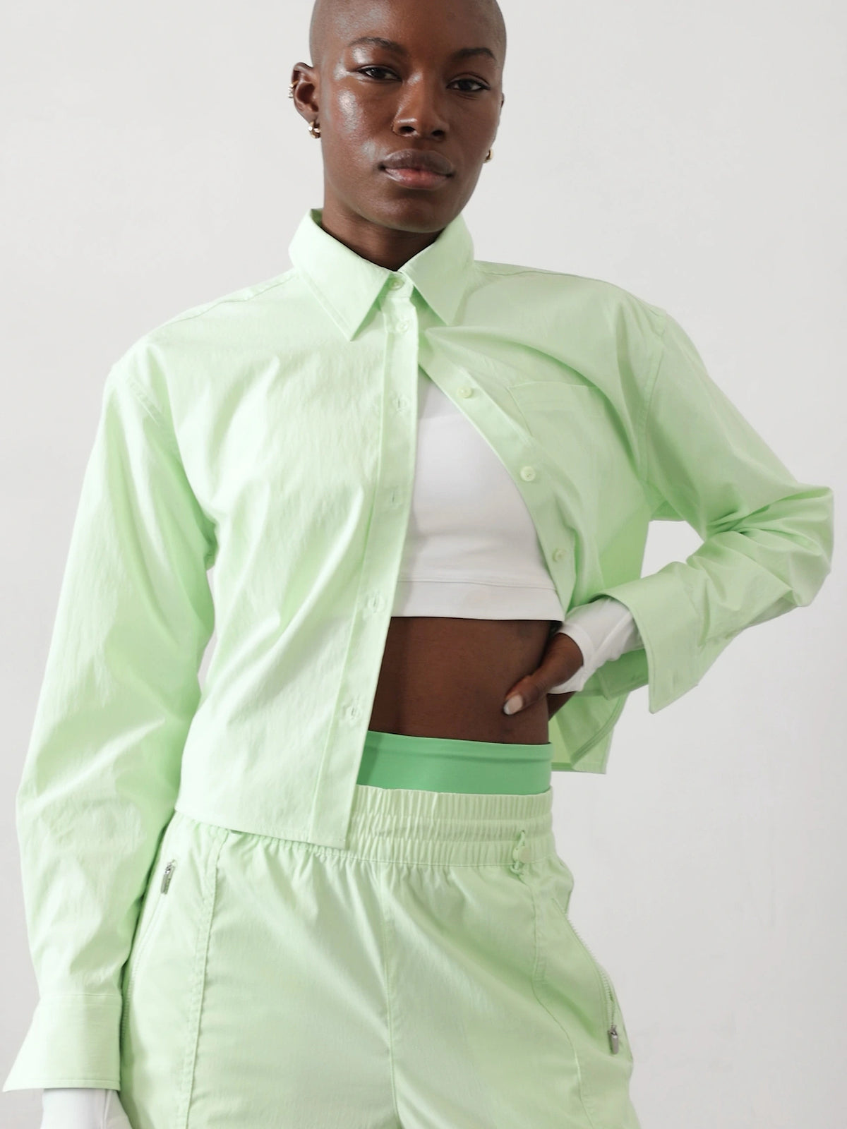 Midday Cropped Poplin Shirt