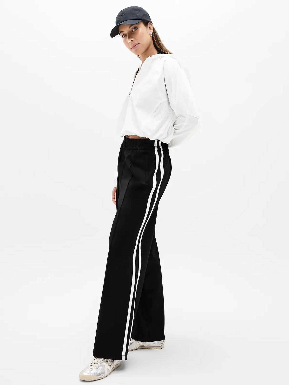 Tempo Mid Rise Wide Leg Track Pant