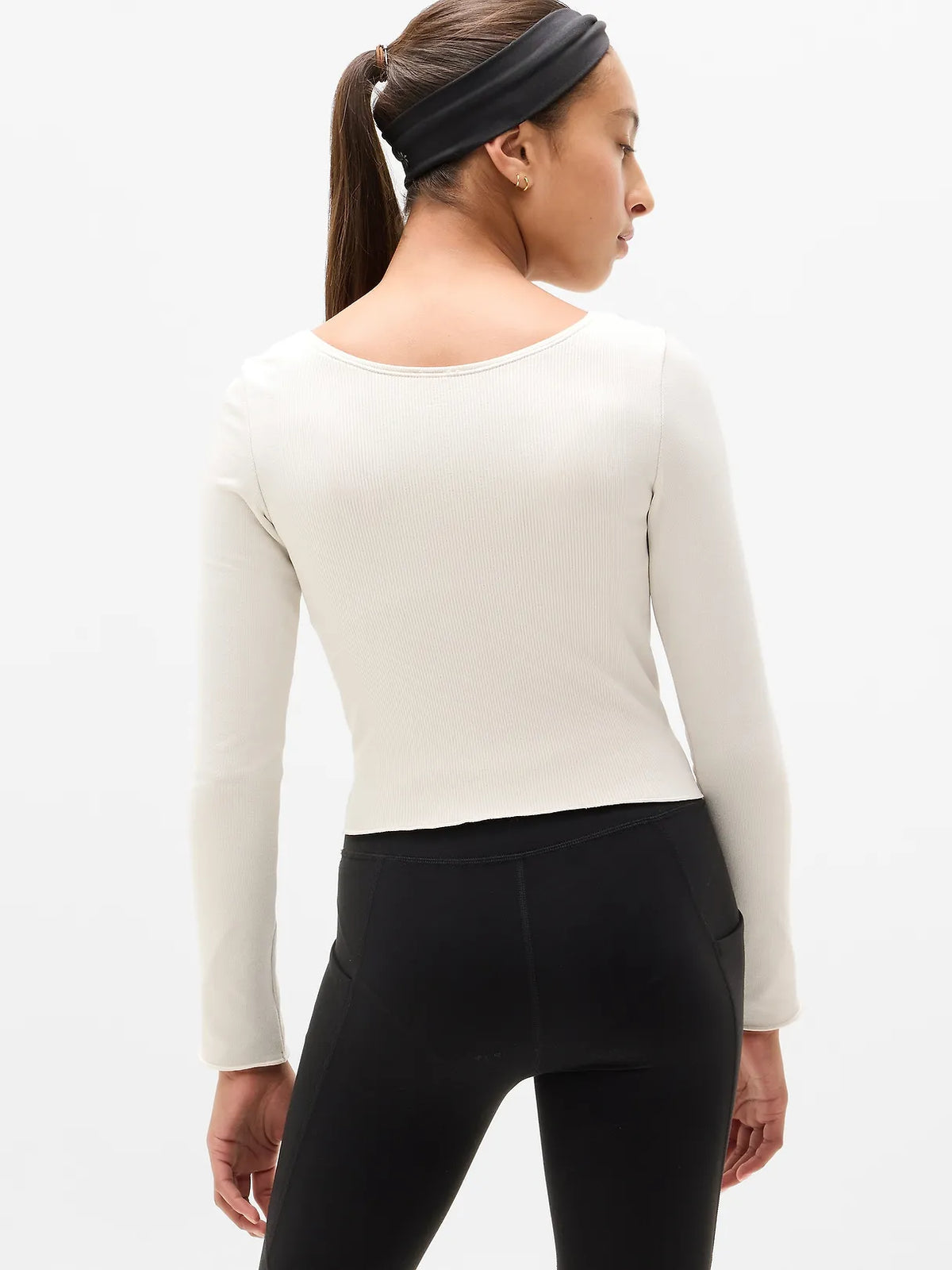 Athleta Girl Rise Above Rib Shimmer Top
