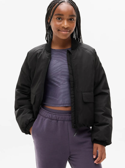 Simone Biles Athleta Girl Bomber Puffer Jacket