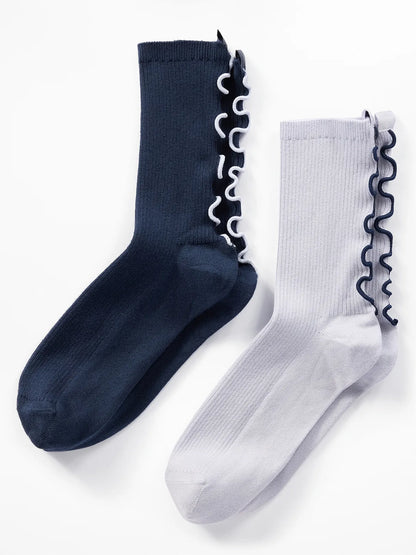 Athleta Ruffle Novelty Everyday Crew Sock 2-Pack