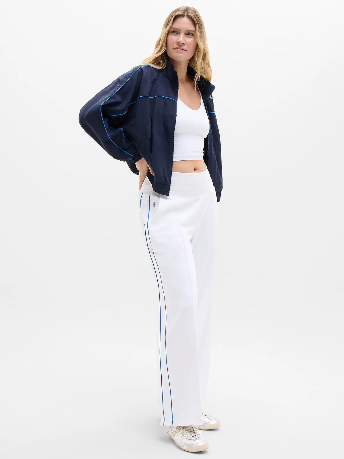 Venice High Rise Track Stripe Wide Leg Pant