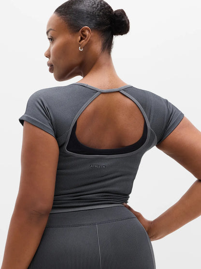 Recharge Seamless Open Back Tee