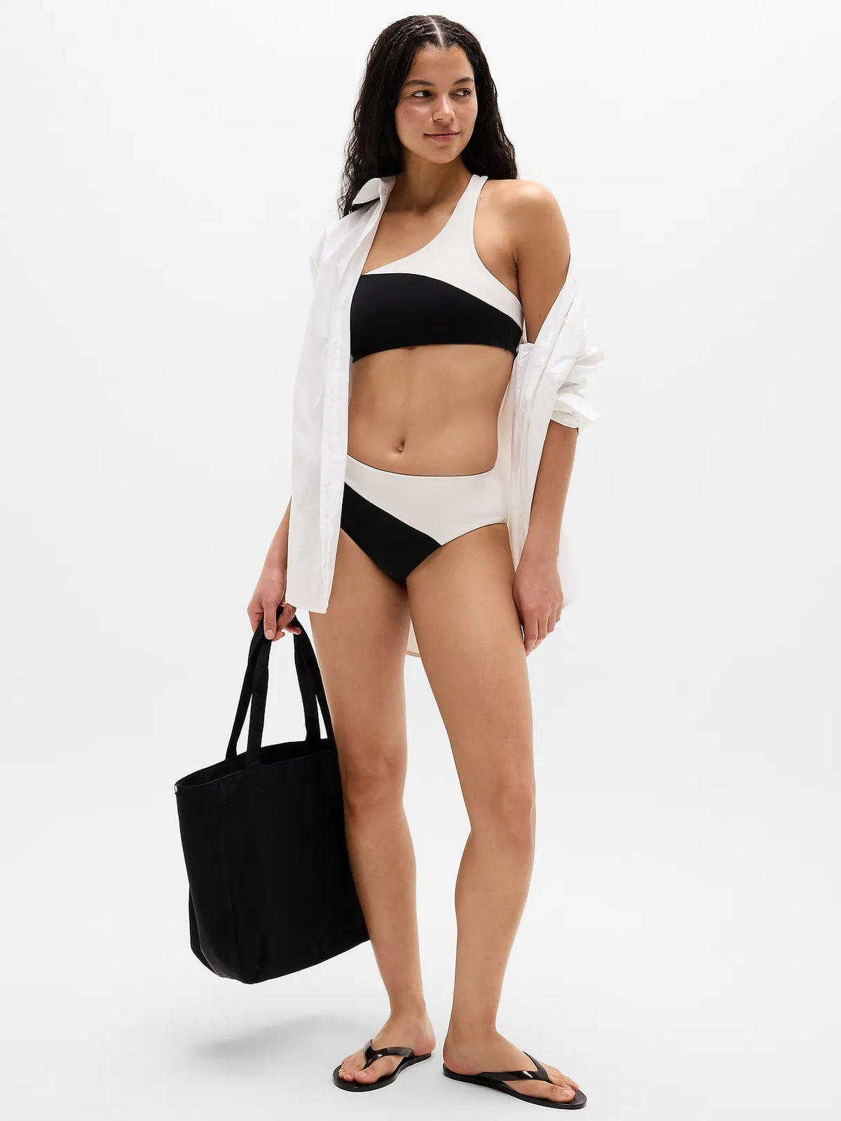 High Waist Cheeky Colorblock Swim Bottom