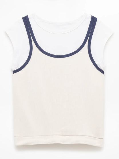 Athleta Girl Rise Above Rib Double Up Tee