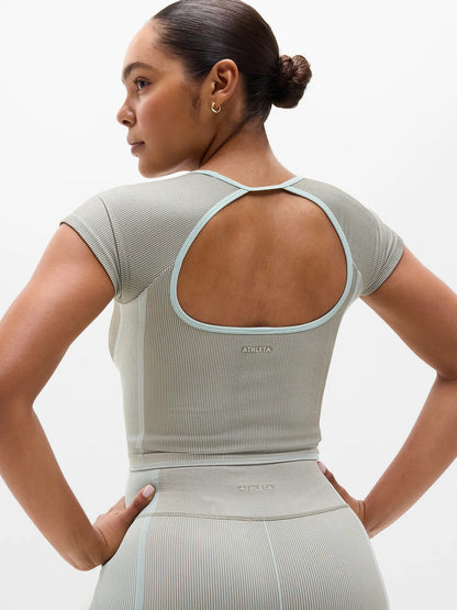 Recharge Seamless Open Back Tee