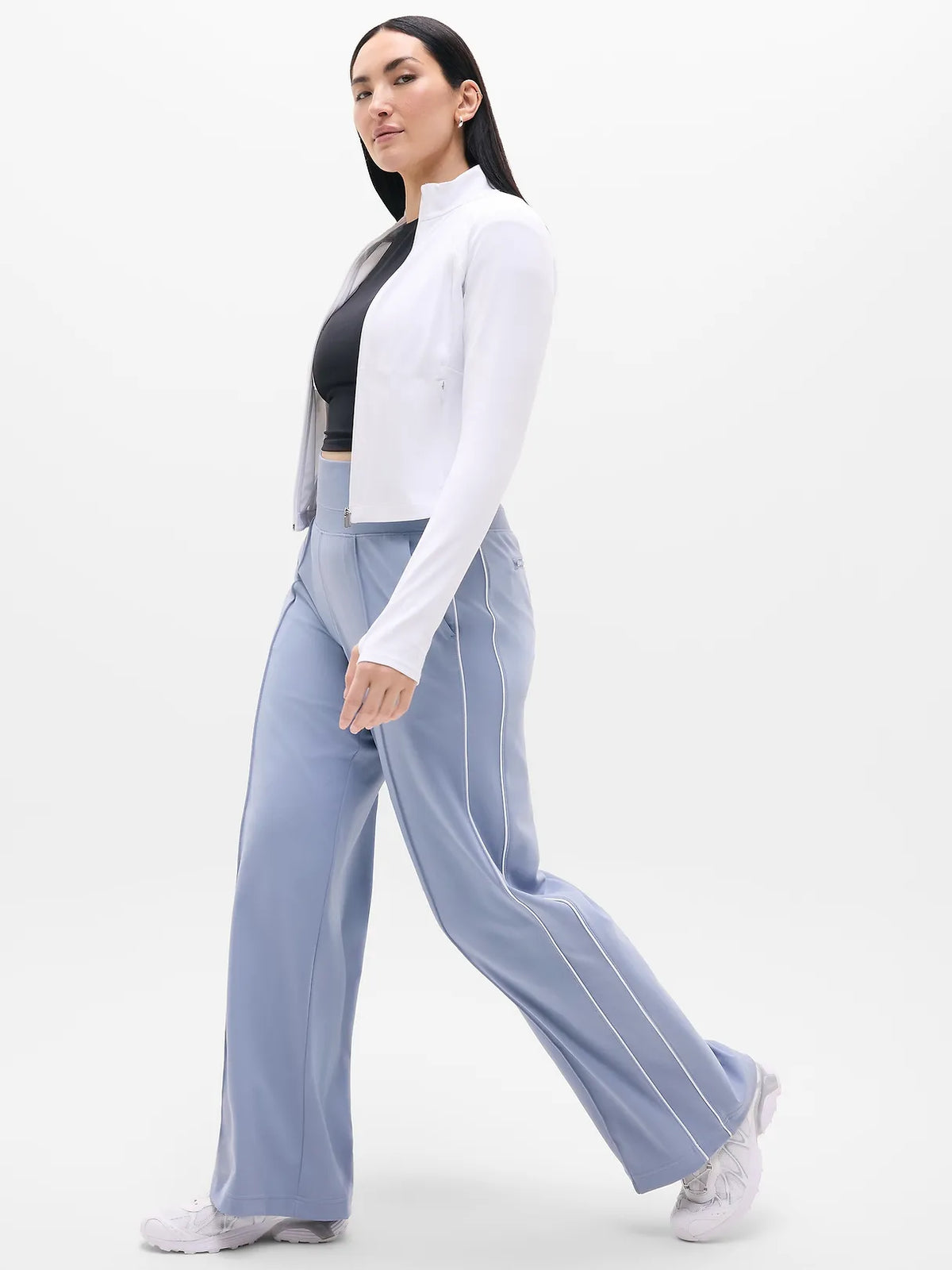 Venice High Rise Track Stripe Wide Leg Pant