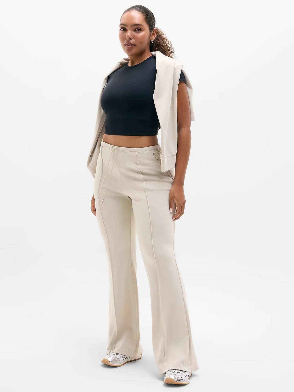Seasoft Pintuck Mid Rise Flare Pant