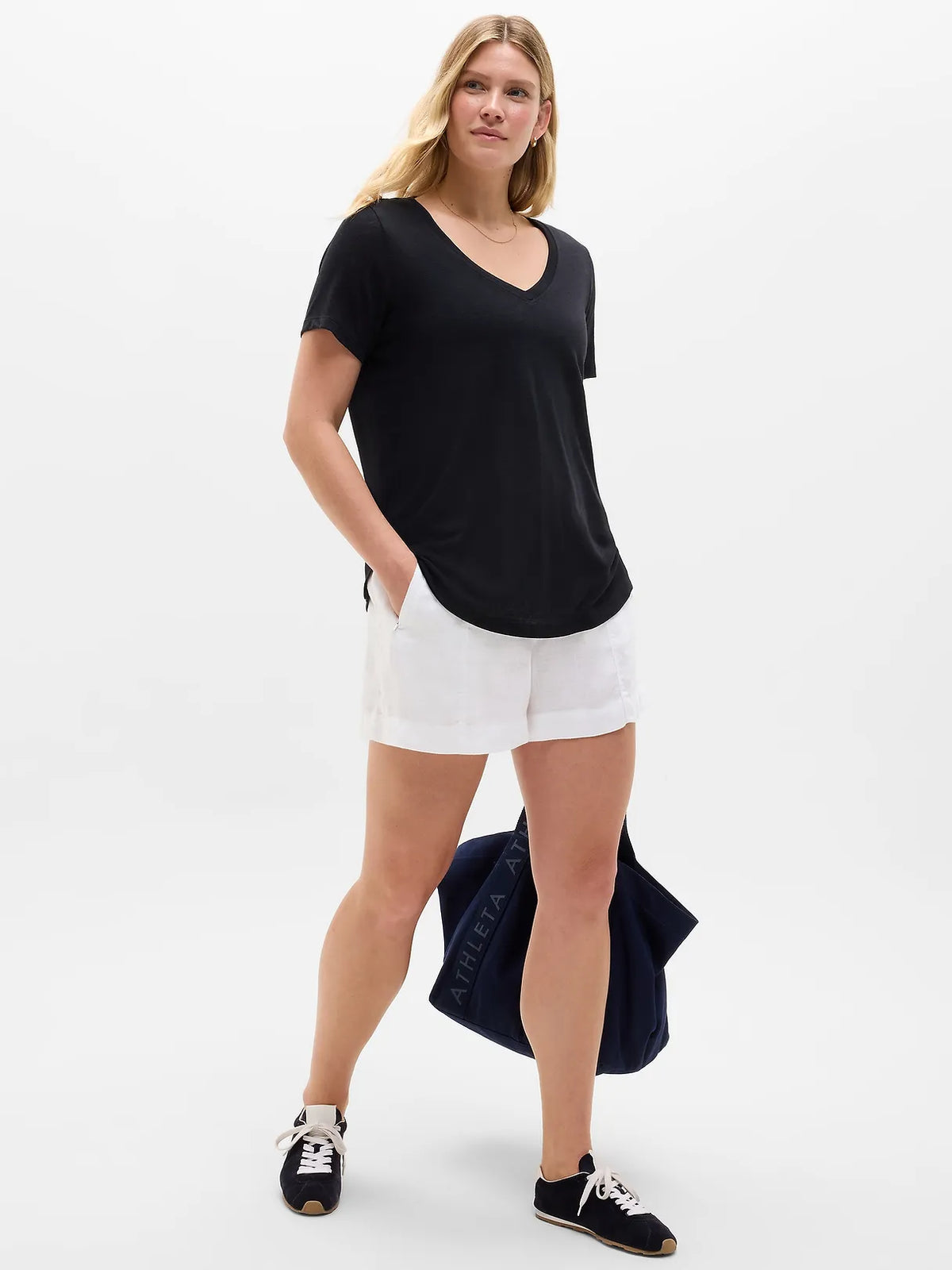 Breezy Scoop V-Neck Tee
