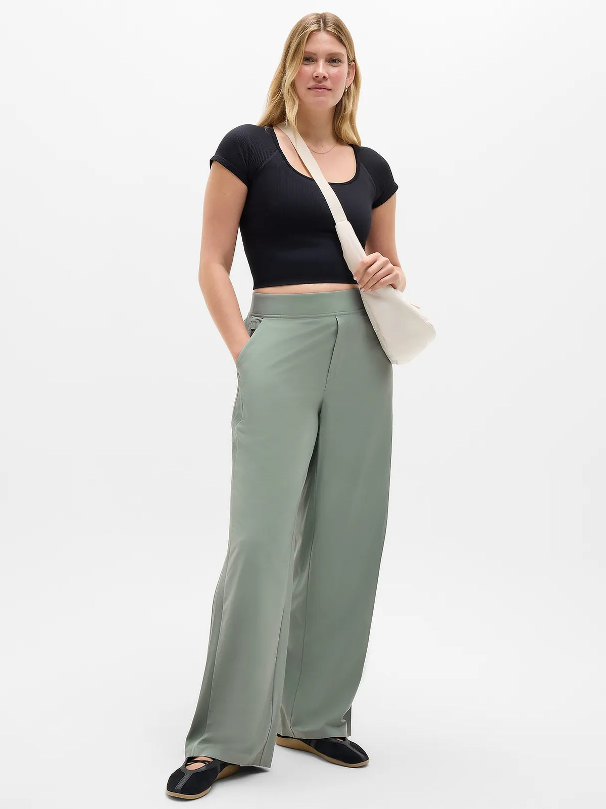 Brooklyn Mid Rise Wide Leg Pant