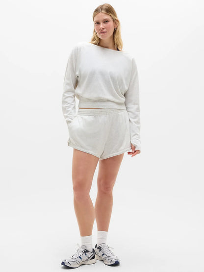 Airy Cotton Terry Boat Neck Sweatshirt