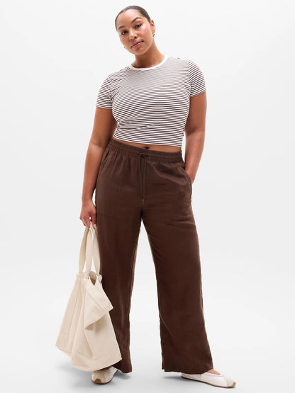 Retreat Linen High Rise Wide Leg Pant