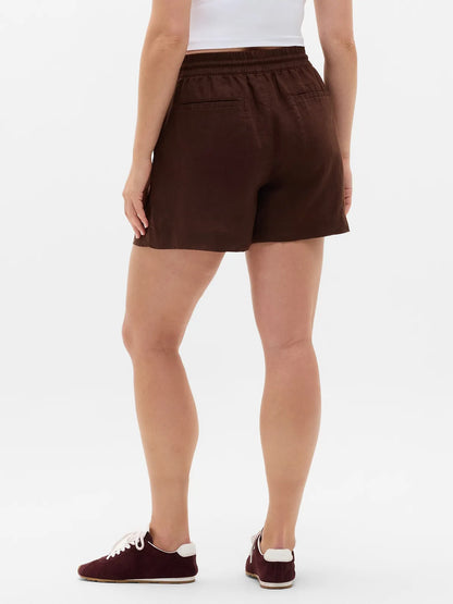 Retreat Linen Mid Rise 4" Short