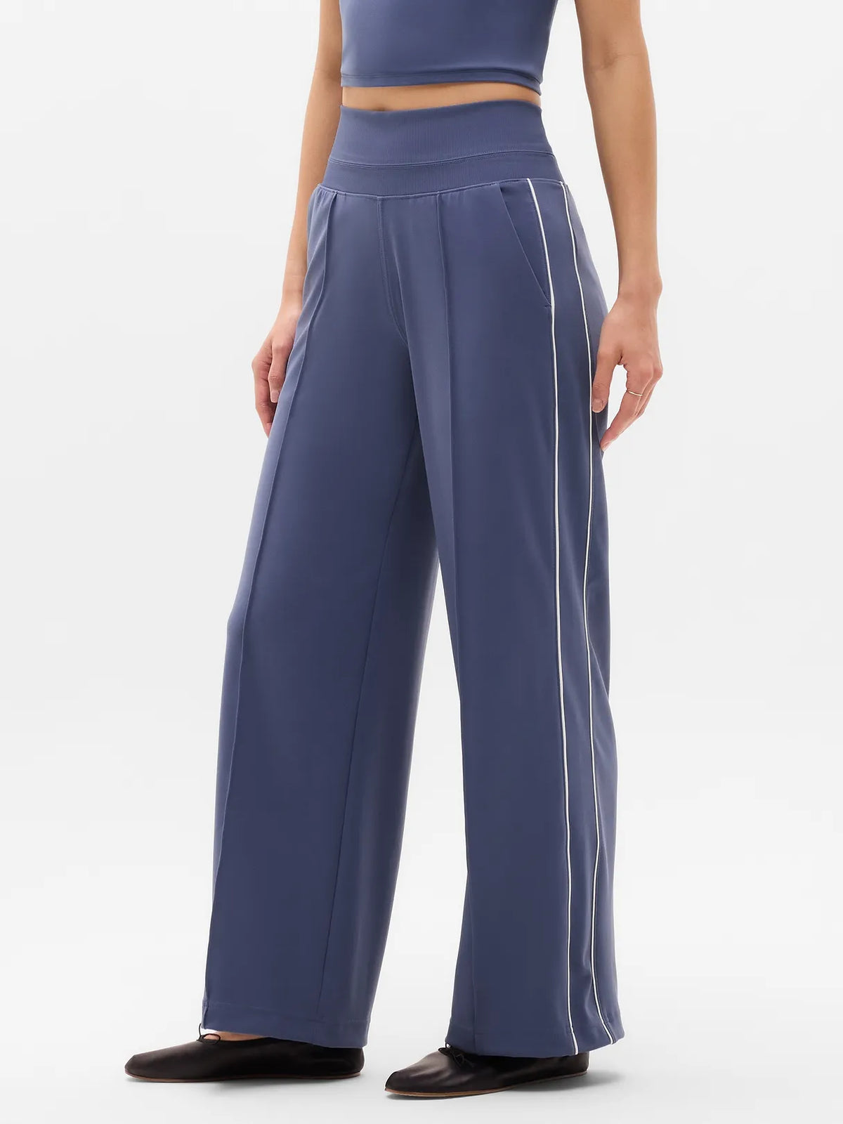 Venice High Rise Track Stripe Wide Leg Pant