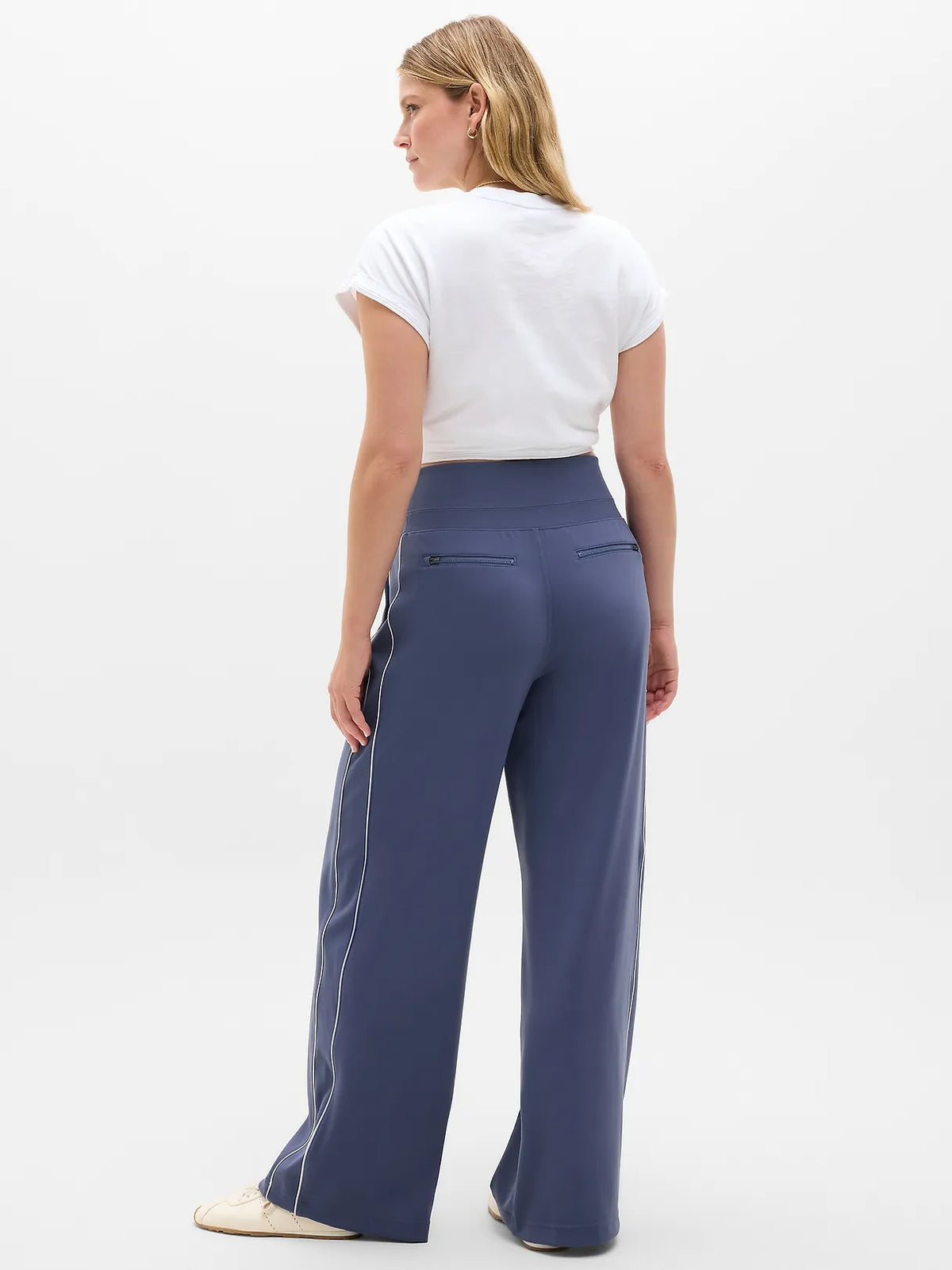 Venice High Rise Track Stripe Wide Leg Pant