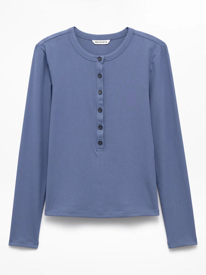 Signature Rib Long Sleeve Henley Top
