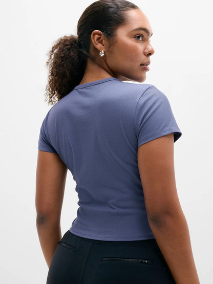 Signature Rib Crop Tee