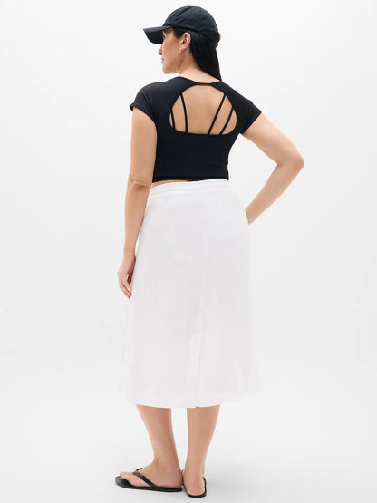 Retreat Linen Midi Skirt