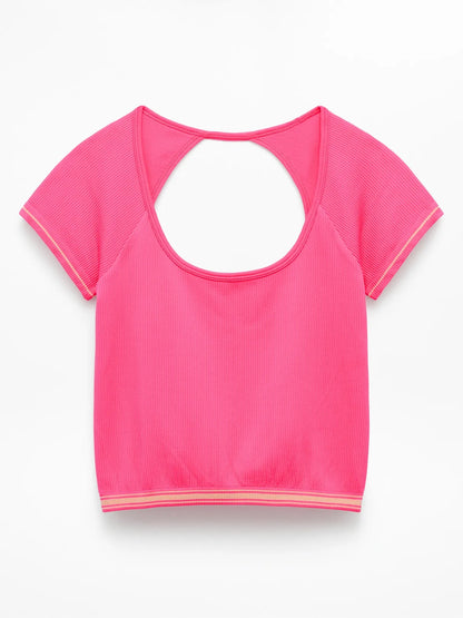 Recharge Seamless Open Back Tee
