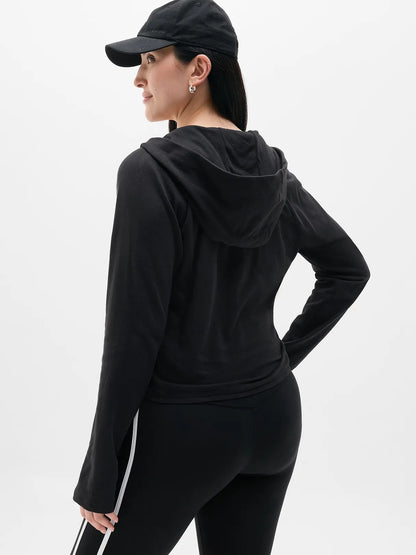 Airy Cotton Terry Wrap Hoodie