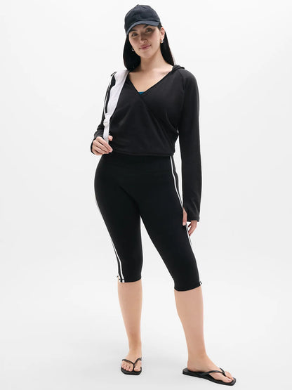 Airy Cotton Terry Wrap Hoodie