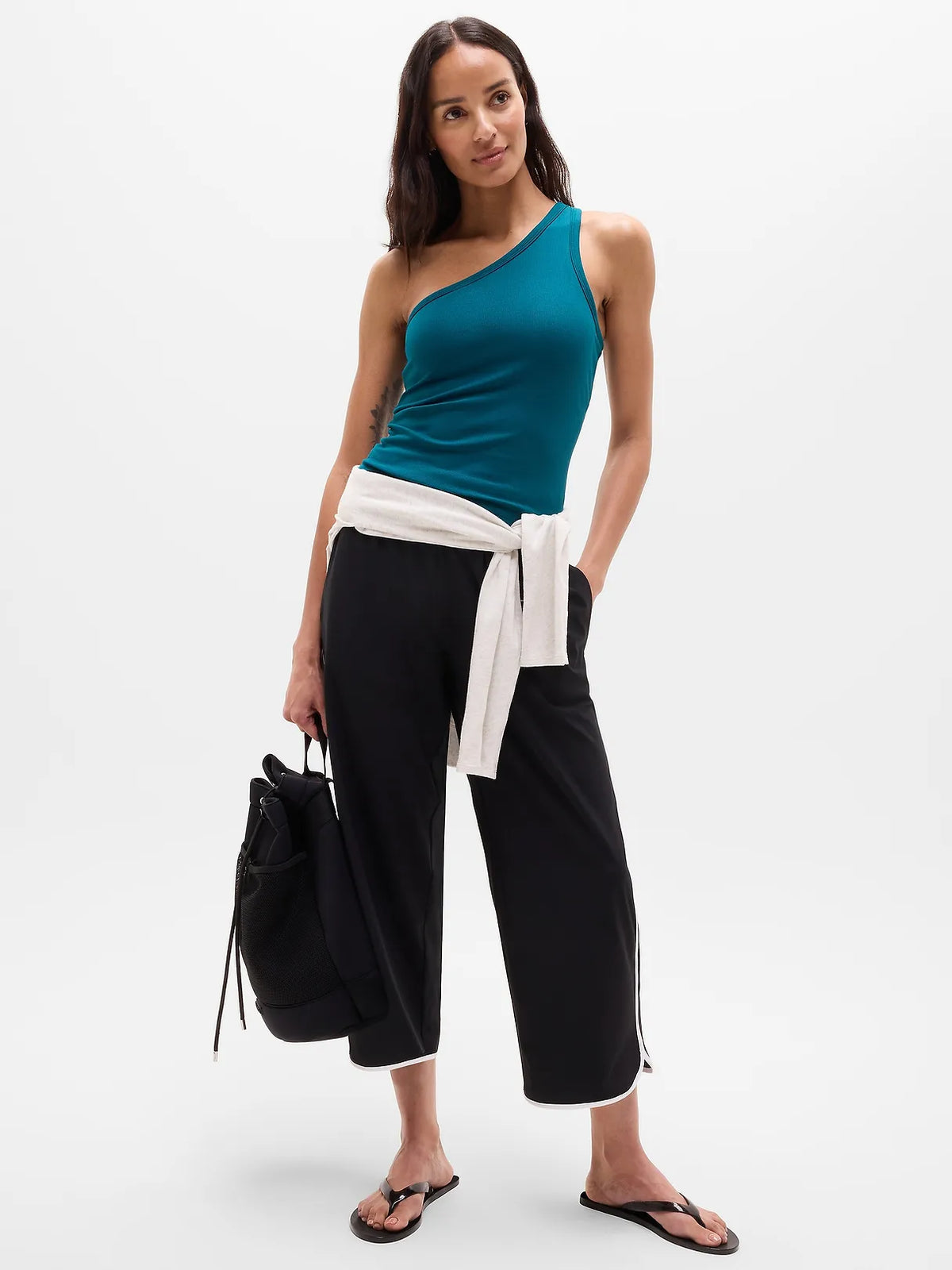 Signature Rib Asym One Shoulder Support Top