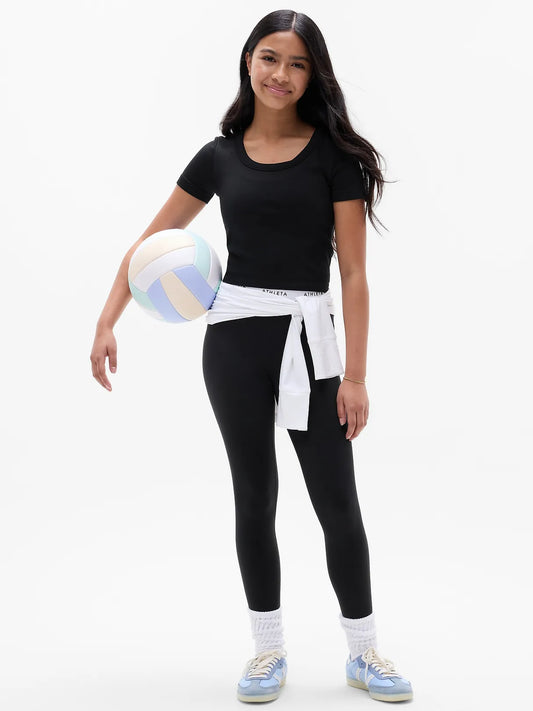 Athleta Girl Rise Above Rib Scoop Tee