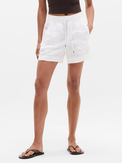 Retreat Linen Mid Rise 4" Short