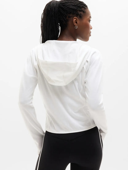 Airy Cotton Terry Wrap Hoodie
