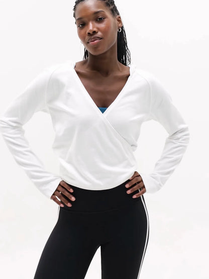 Airy Cotton Terry Wrap Hoodie