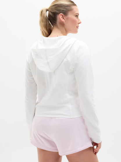 Airy Cotton Terry Wrap Hoodie