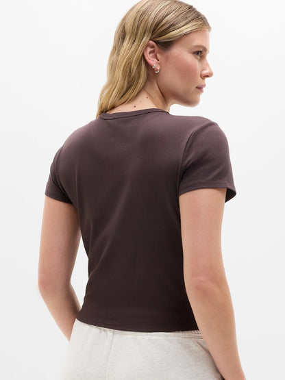 Signature Rib Crop Tee