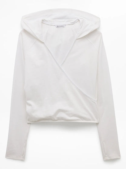 Airy Cotton Terry Wrap Hoodie