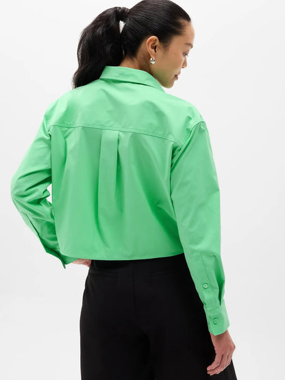 Midday Cropped Poplin Shirt