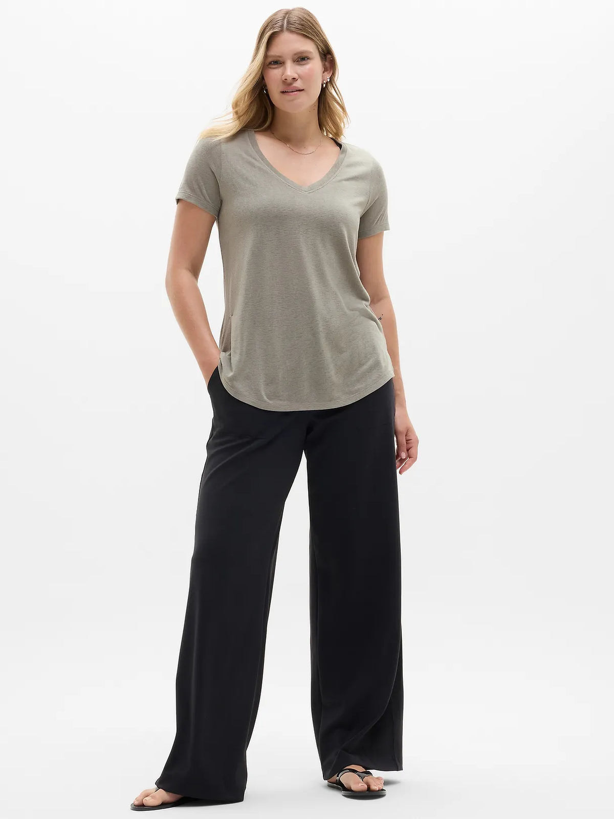 Breezy Scoop V-Neck Tee