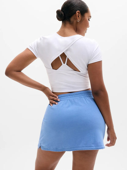 Airy Cotton Terry Mid Rise Mini Skirt