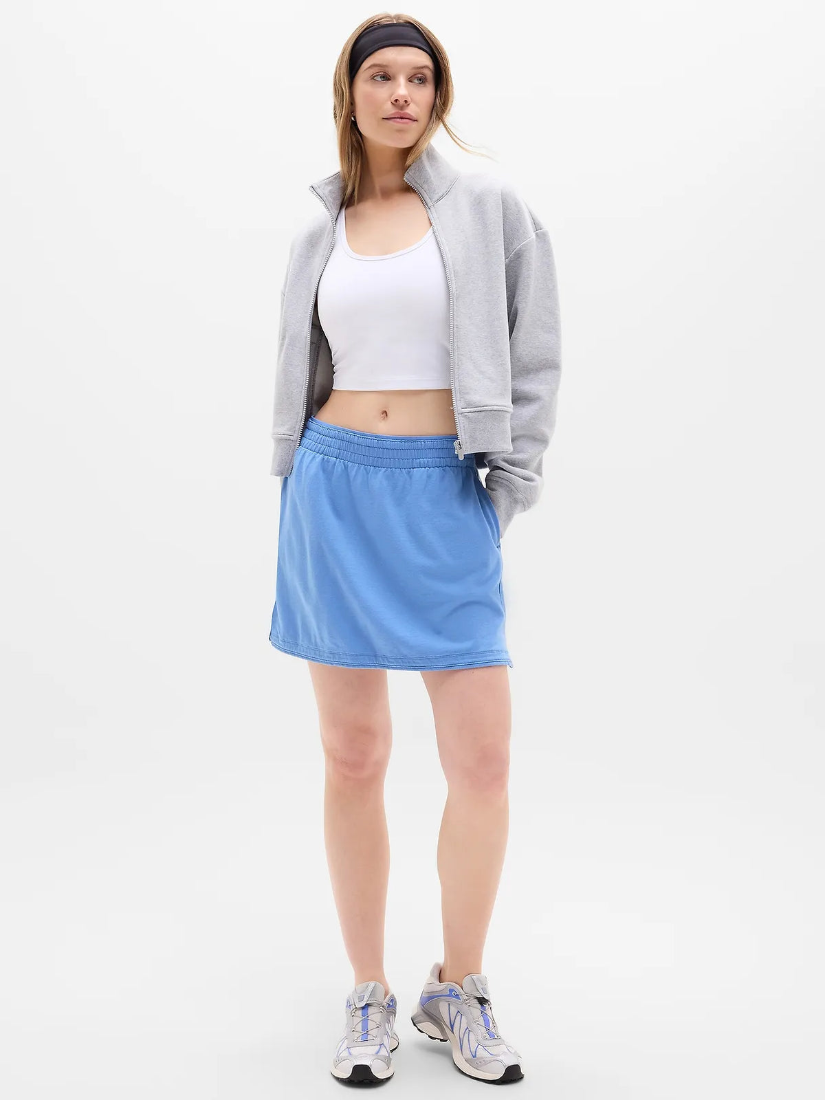 Airy Cotton Terry Mid Rise Mini Skirt
