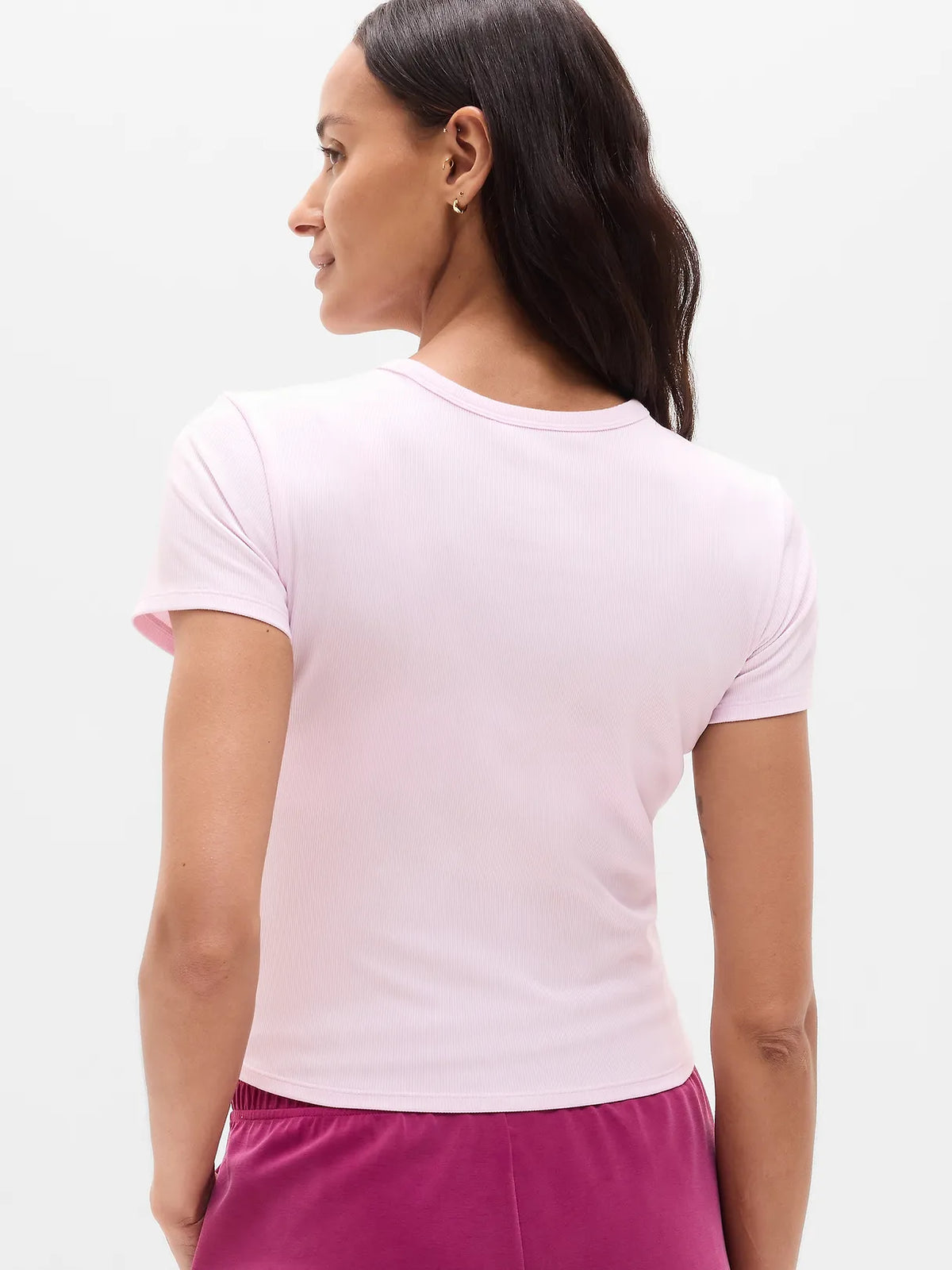Signature Rib Crop Tee