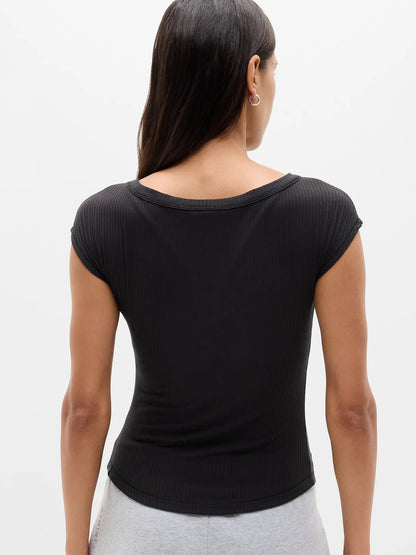 Perfect Rib Boatneck Tee