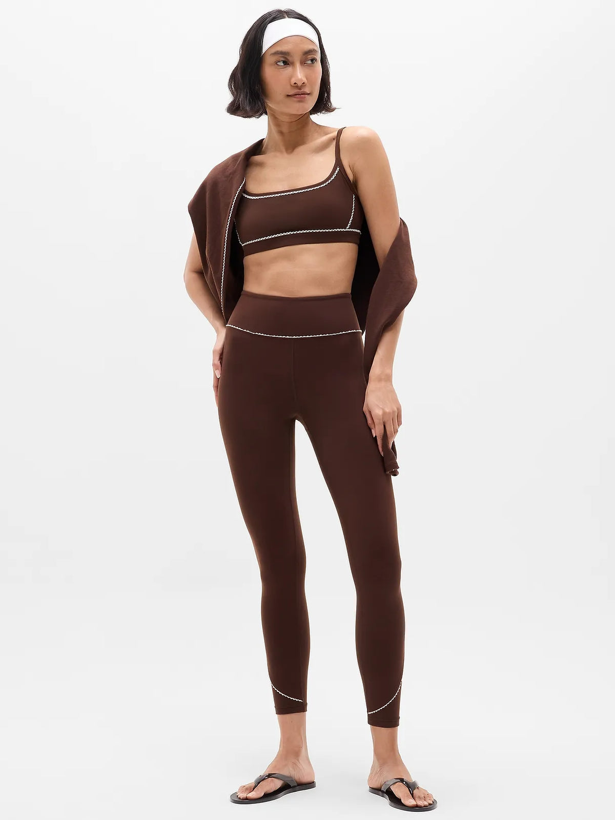 Square Neck Picot Sports Bra A-C