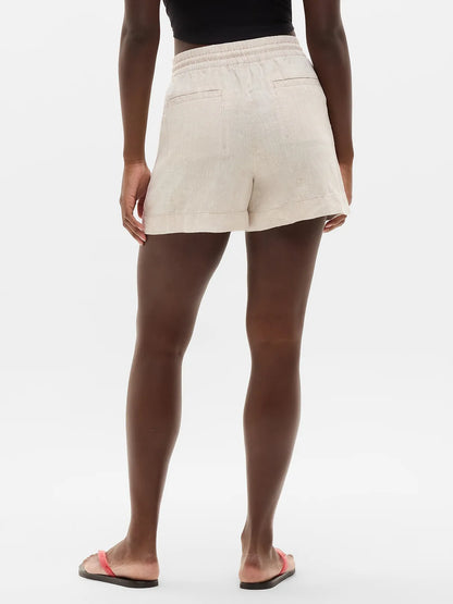 Retreat Linen Mid Rise 4" Short