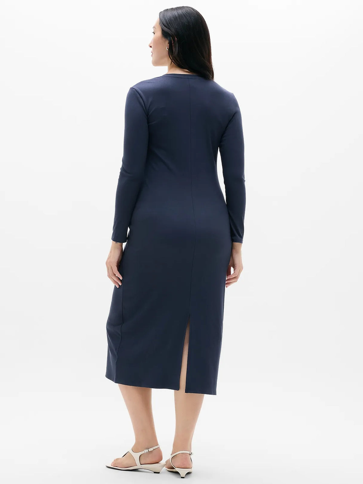 Signature Rib Long Sleeve Maxi Dress