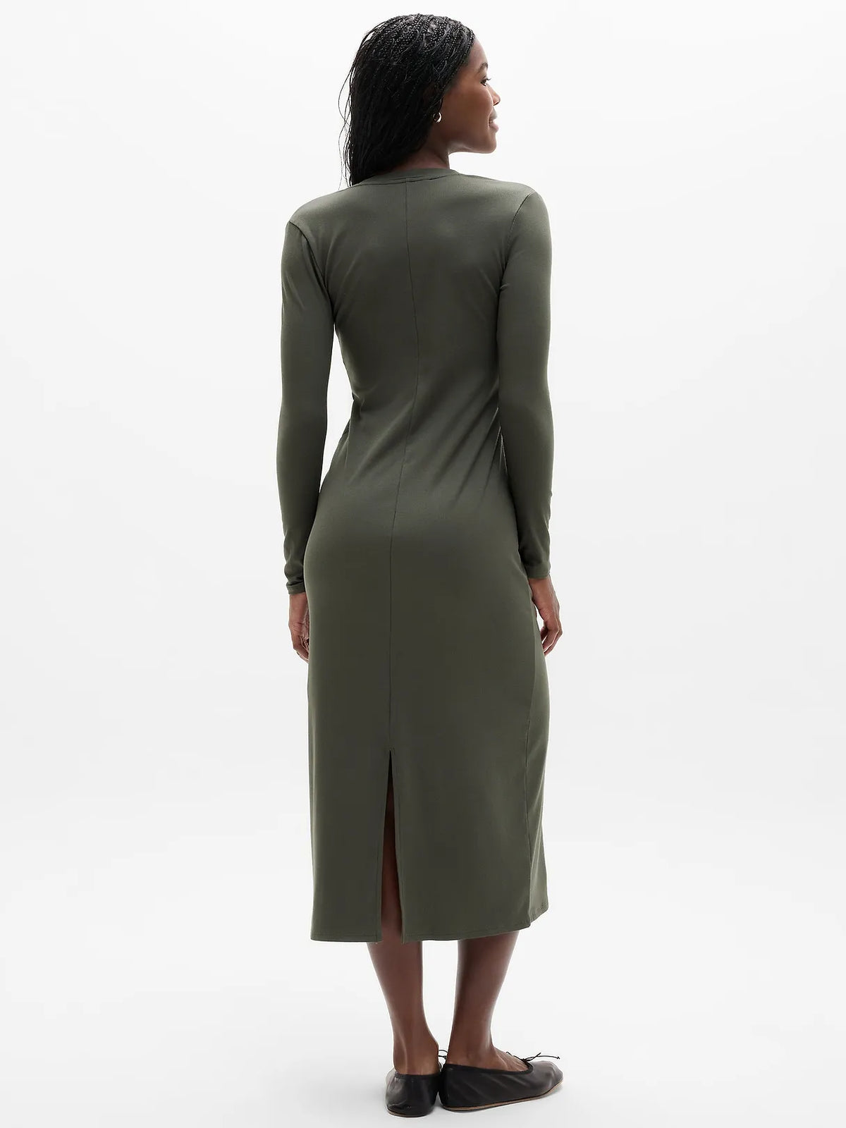Signature Rib Long Sleeve Maxi Dress
