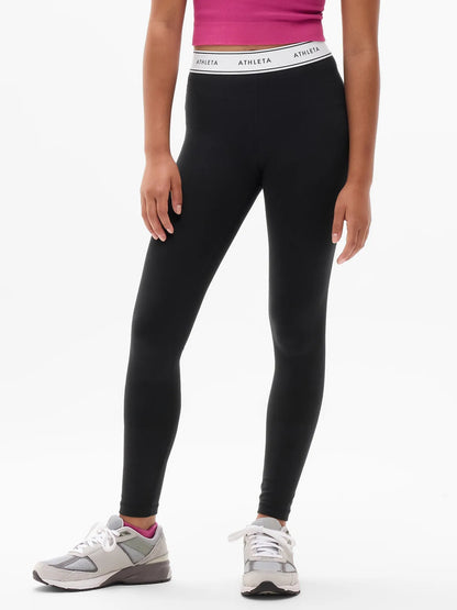 Athleta Girl High Rise Logo Chit Chat Legging