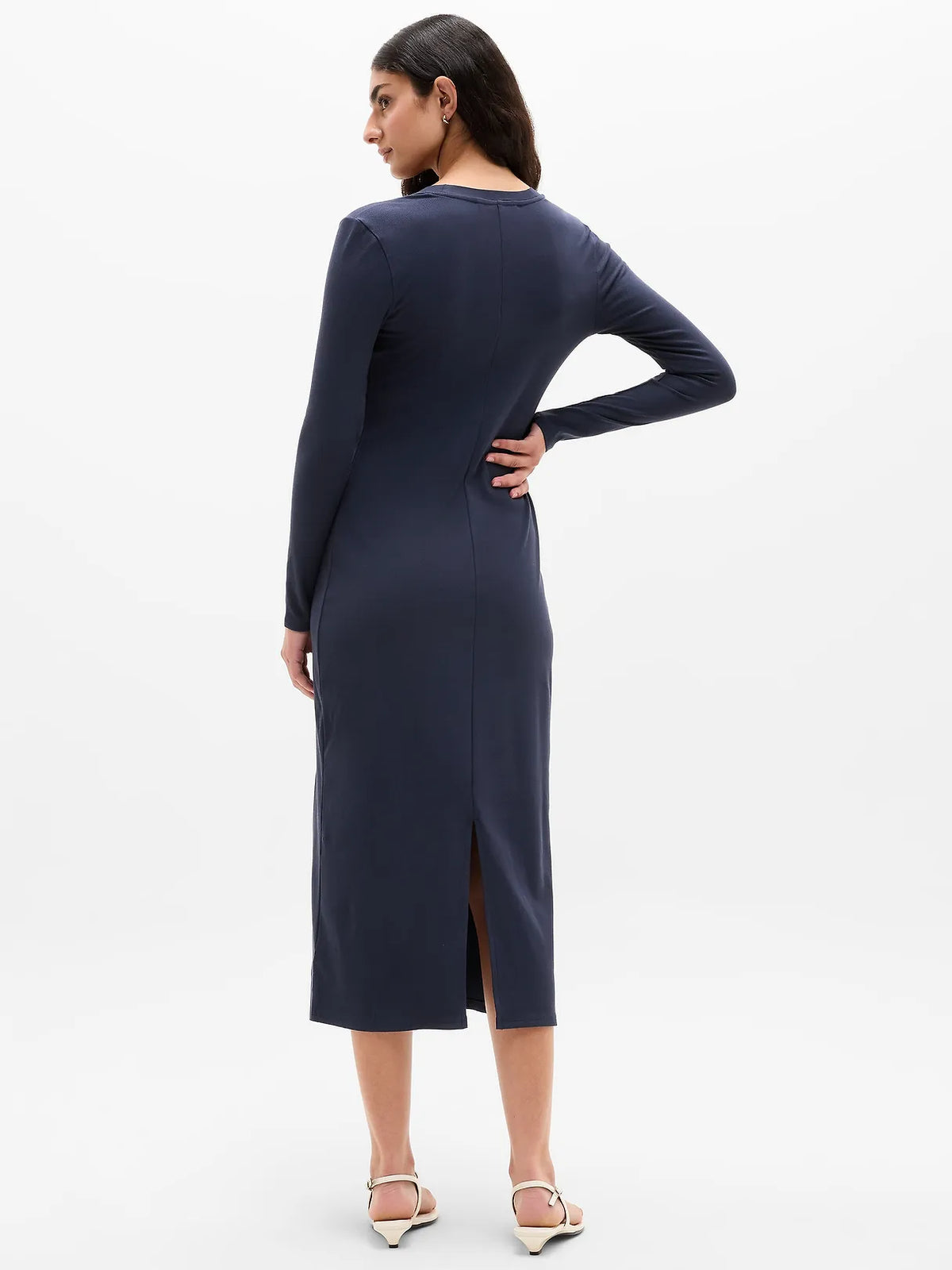 Signature Rib Long Sleeve Maxi Dress