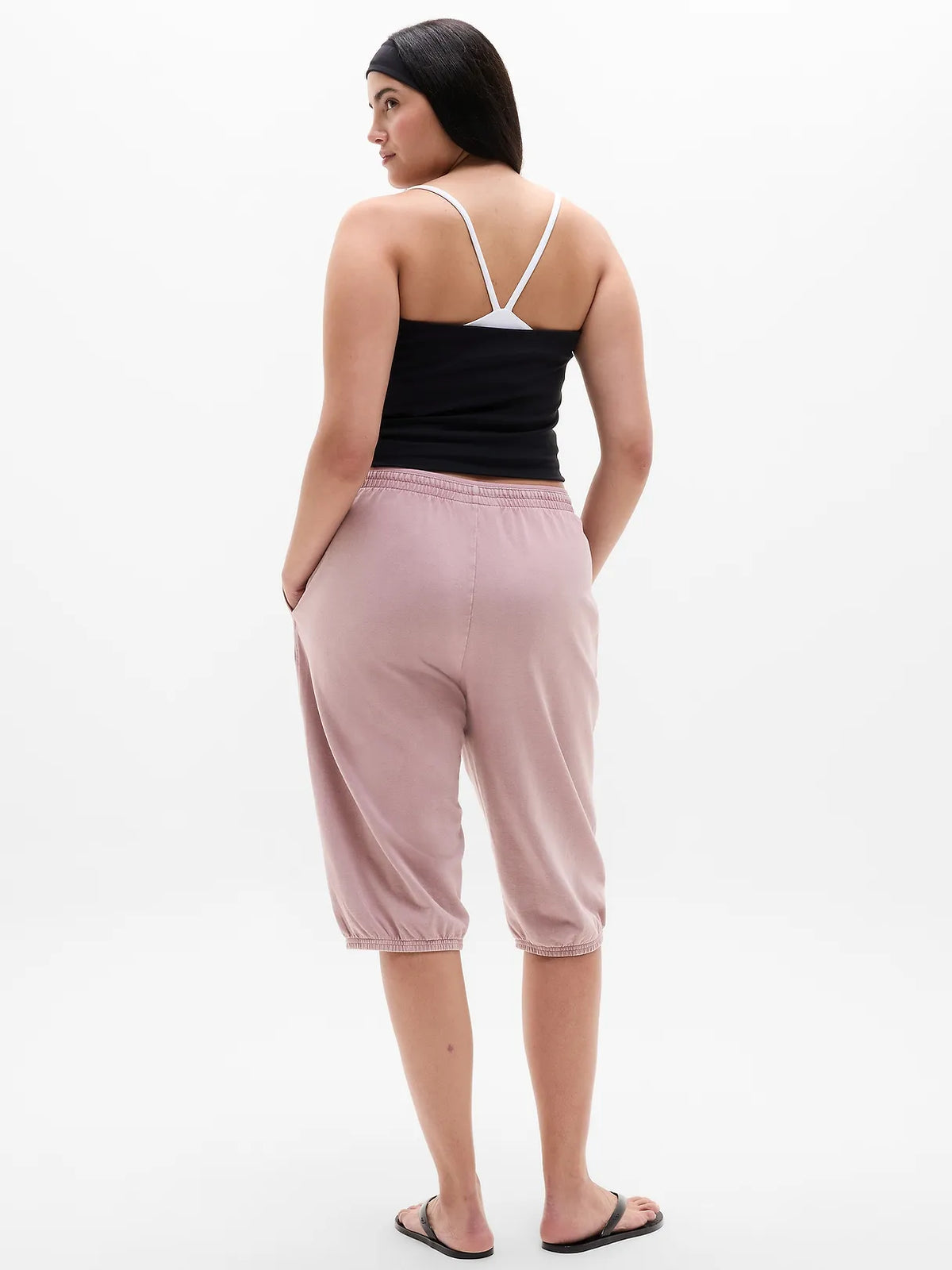 Airy Cotton Terry Snow Wash Capri