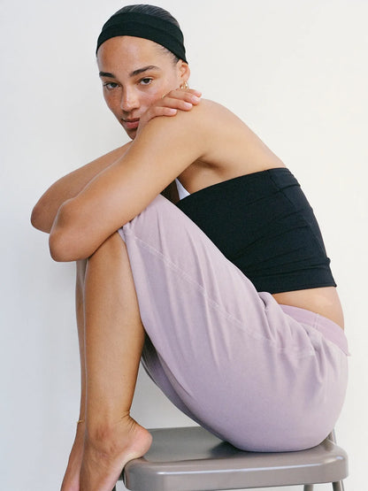 Airy Cotton Terry Snow Wash Capri