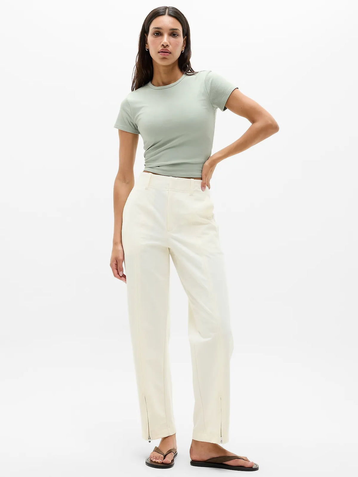 Signature Rib Crop Tee