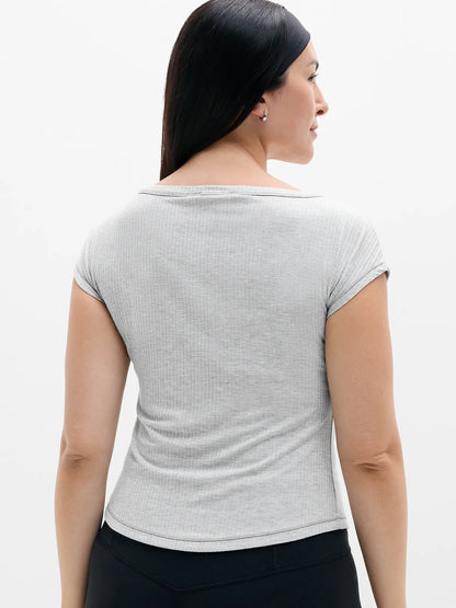 Perfect Rib Boatneck Tee