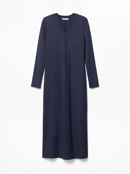 Signature Rib Long Sleeve Maxi Dress